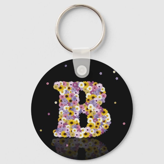 Flower letter B Keychain (Front)