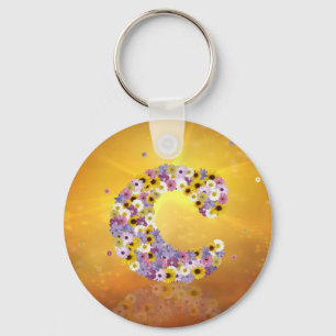 Flower letter C Keychain