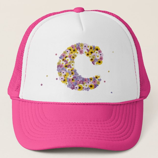 Flower letter C Trucker Hat (Front)