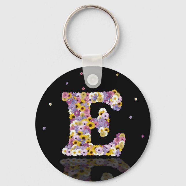 Flower letter E Keychain (Front)