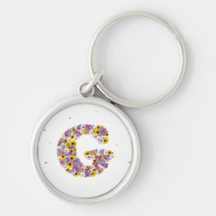 Flower letter g keychain