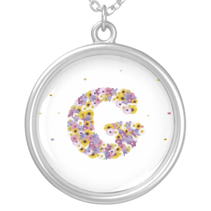 Flower letter g custom jewelry