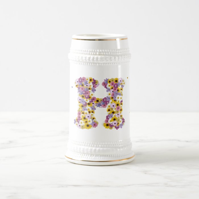 Flower letter H Coffee Mugs