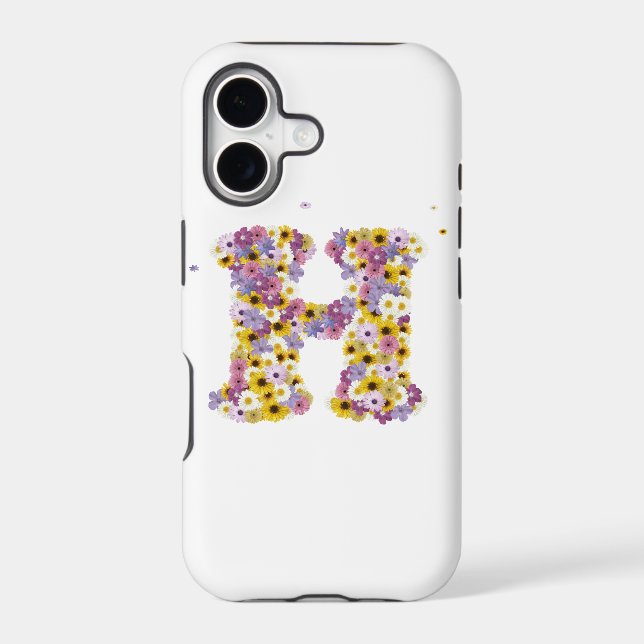 Flower letter H Iphone Case (Back)