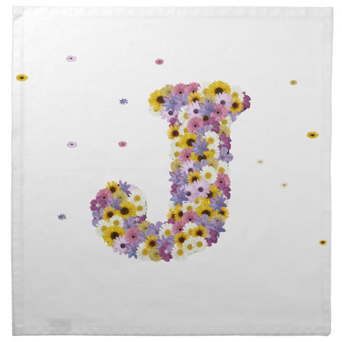 Flower letter J Napkins