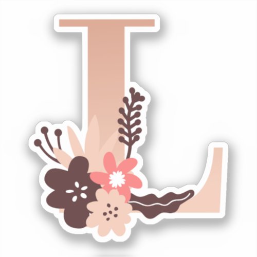 Flower Letter L Design  Sticker