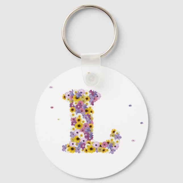 Flower letter L Keychain (Front)
