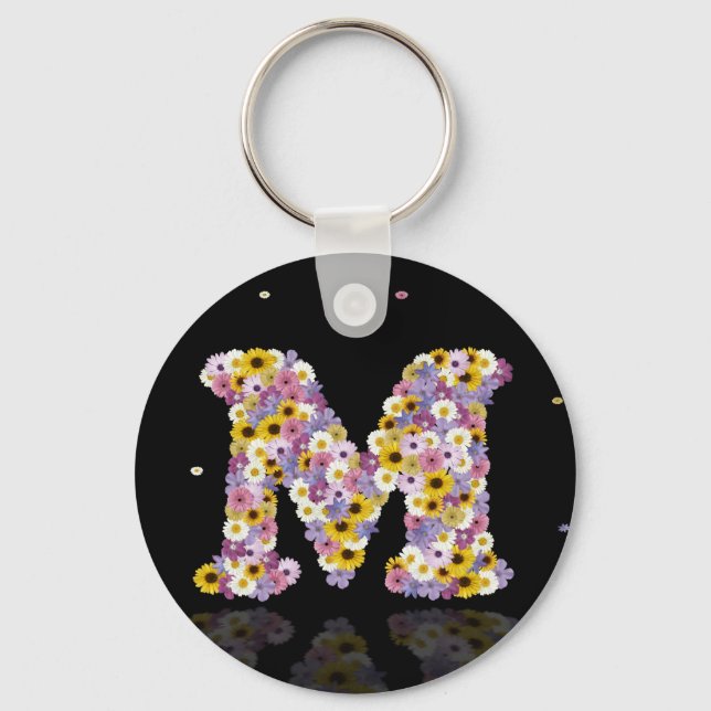 Flower letter M Keychain (Front)