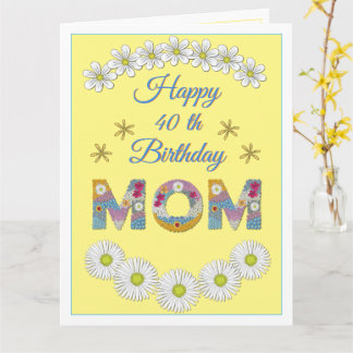 Flower letter Mom Personalized Birthday card