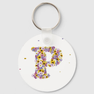 Flower letter P Keychain