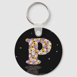 Flower letter P Keychain