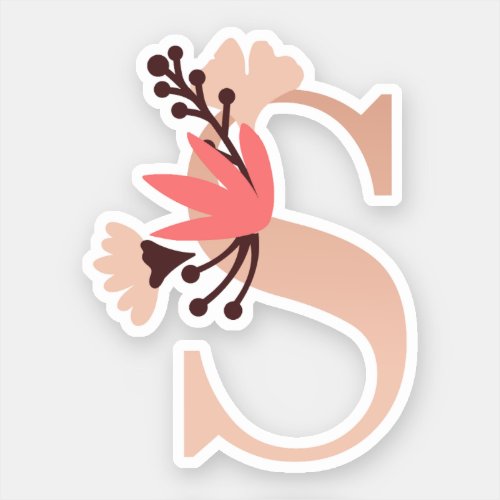 Flower Letter S Design  Sticker