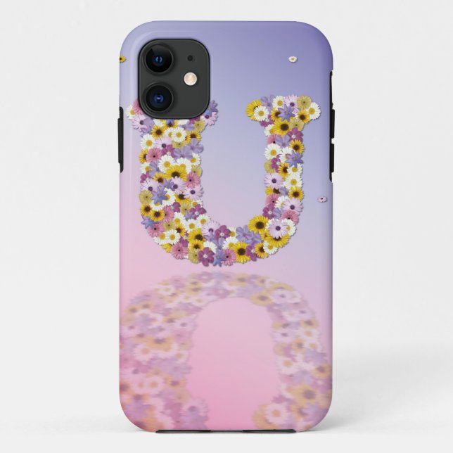 Flower letter U Case-Mate iPhone Case (Back)