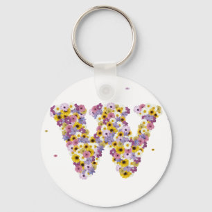 Flower letter W Keychain