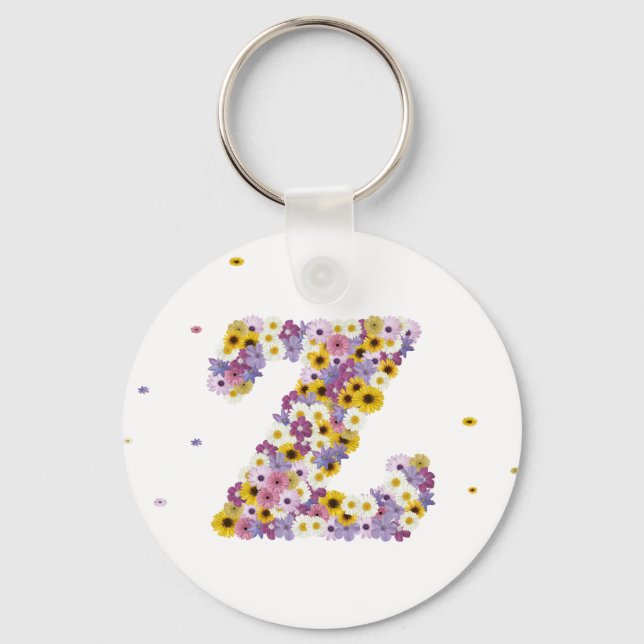 Flower letter Z Keychain (Front)
