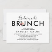 Flower Lettering | Maroon Bridesmaids Brunch Invitation (Front)