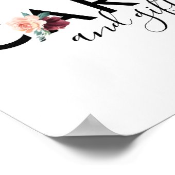 Flower Lettering | Maroon Cards and Gifts Sign | Zazzle