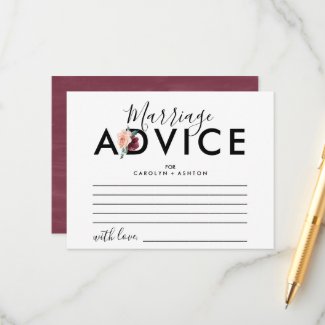 Flower Lettering | Maroon Marriage Advice Cards