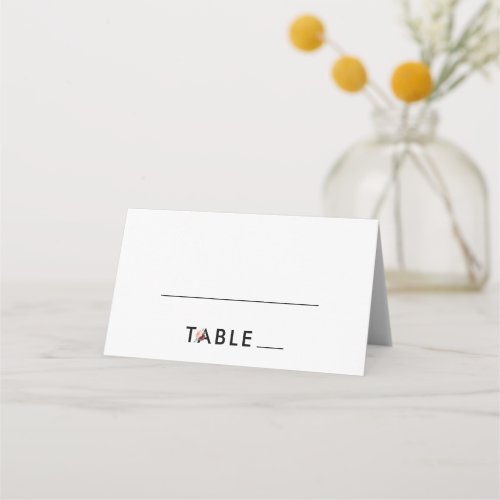 Flower Lettering  Maroon Wedding Place Card