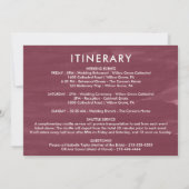 Flower Lettering Maroon Welcome Letter & Itinerary (Back)