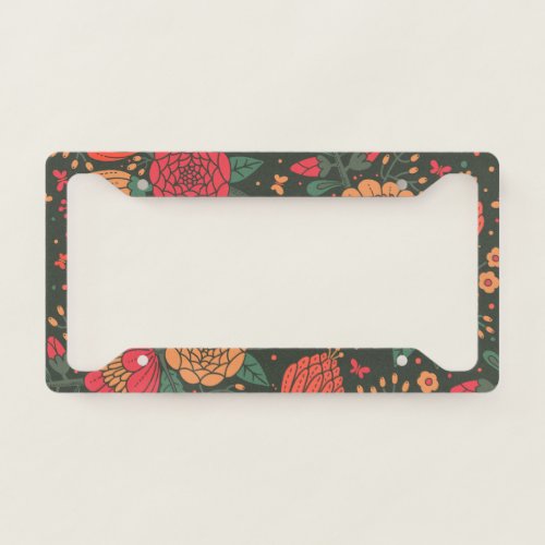 flower license plate frame