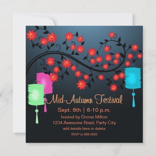 Flower Lights and Lanterns Invitation