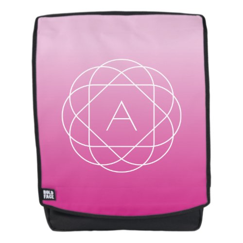 Flower_Like Geometric Monogram  Pink Shaded Ombre Backpack
