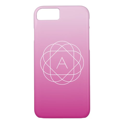 Flower_Like Geometric Monogram  Pink Shaded Ombre iPhone 87 Case