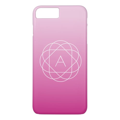 Flower_Like Geometric Monogram  Pink Shaded Ombre iPhone 8 Plus7 Plus Case