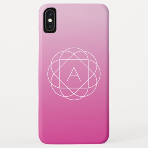 Flower_Like Geometric Monogram  Pink Shaded Ombre iPhone XS Max Case