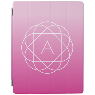 Flower-Like Geometric Monogram   Pink Shaded Ombre iPad Smart Cover