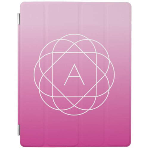 Flower_Like Geometric Monogram  Pink Shaded Ombre iPad Smart Cover