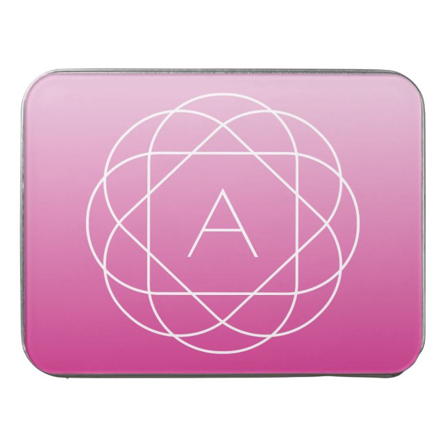 Flower-Like Geometric Monogram | Pink Shaded Ombre Jigsaw Puzzle (Case Horizontal)