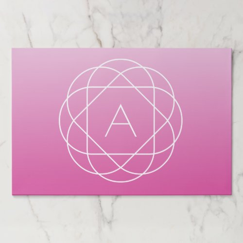 Flower_Like Geometric Monogram  Pink Shaded Ombre Paper Pad