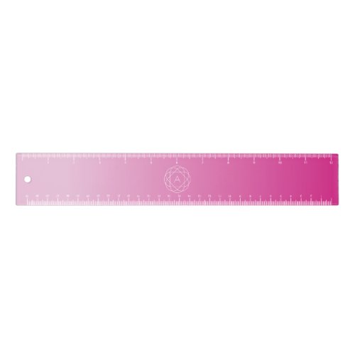 Flower_Like Geometric Monogram  Pink Shaded Ombre Ruler