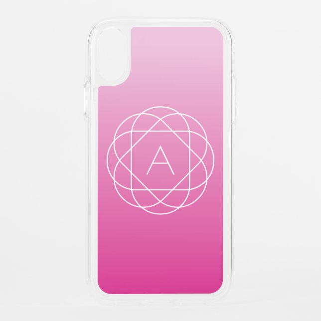 Flower-Like Geometric Monogram | Pink Shaded Ombre Uncommon iPhone Case (Back)