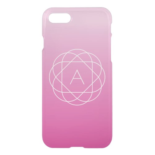 Flower_Like Geometric Monogram  Pink Shaded Ombre iPhone SE87 Case