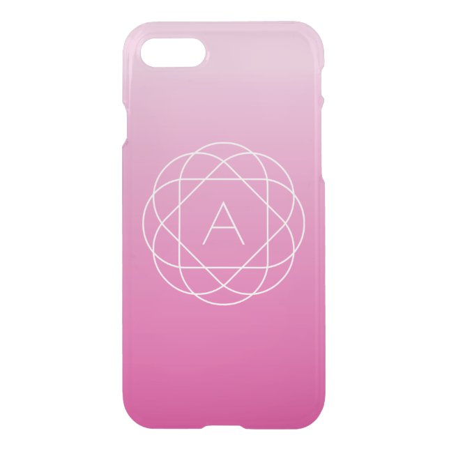 Flower-Like Geometric Monogram | Pink Shaded Ombre Uncommon iPhone Case (Back)