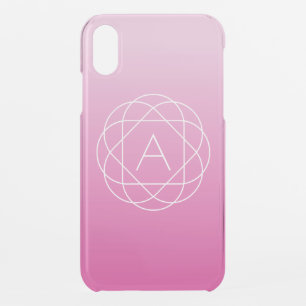 Flower-Like Geometric Monogram   Pink Shaded Ombre iPhone XR Case