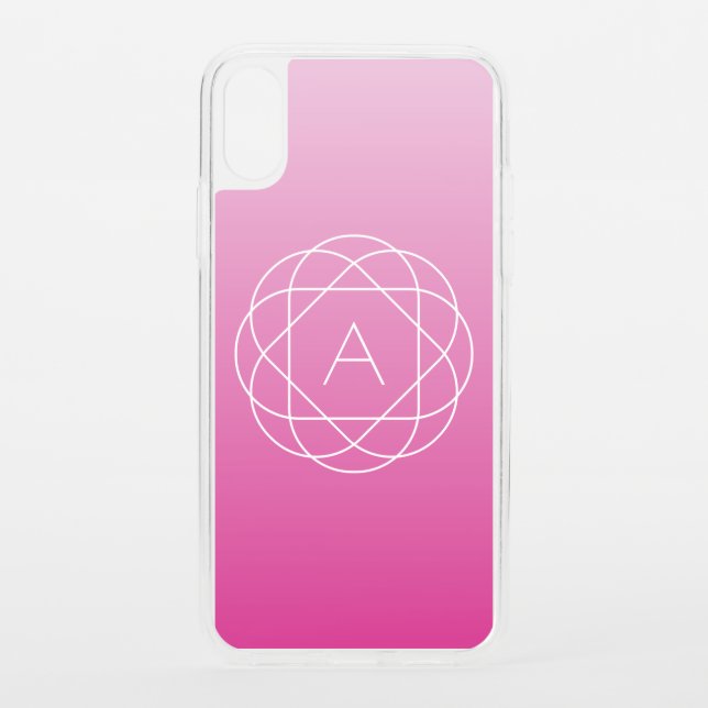 Flower-Like Geometric Monogram | Pink Shaded Ombre Uncommon iPhone Case (Back)