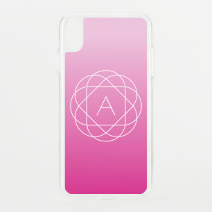 Flower-Like Geometric Monogram   Pink Shaded Ombre iPhone XS Max Case