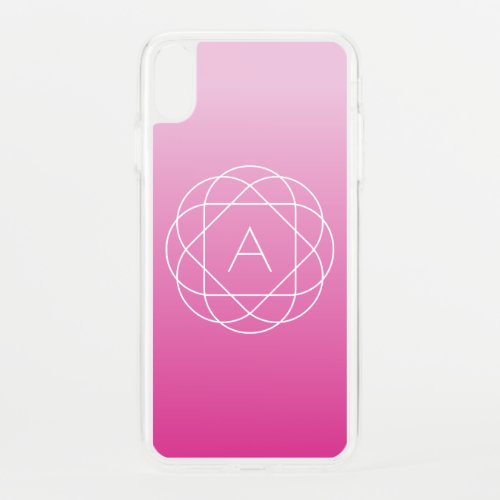 Flower_Like Geometric Monogram  Pink Shaded Ombre iPhone XS Max Case