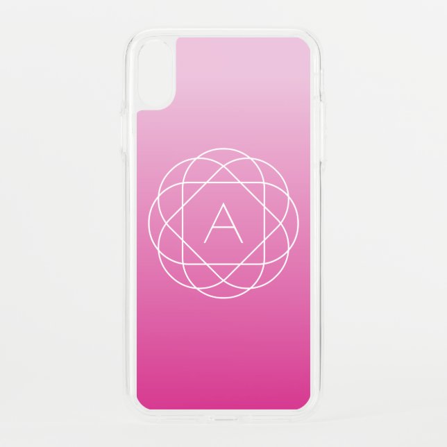Flower-Like Geometric Monogram | Pink Shaded Ombre Uncommon iPhone Case (Back)
