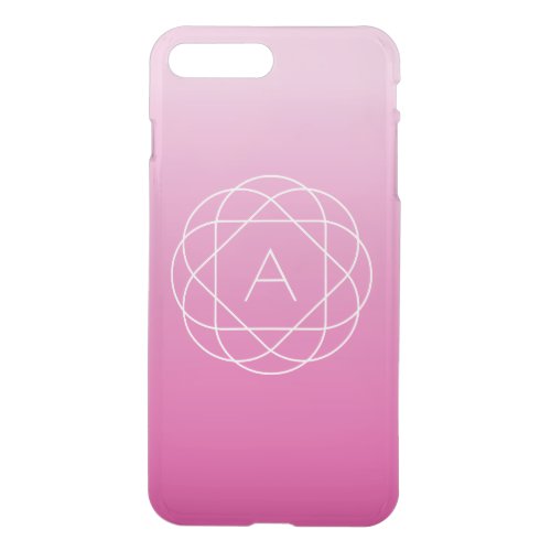 Flower_Like Geometric Monogram  Pink Shaded Ombre iPhone 8 Plus7 Plus Case