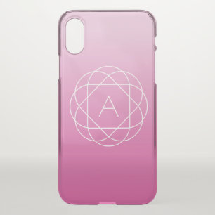 Flower-Like Geometric Monogram   Pink Shaded Ombre iPhone XS Case
