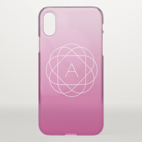 Flower_Like Geometric Monogram  Pink Shaded Ombre iPhone XS Case