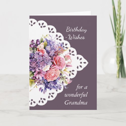  Flower Lilac Bouquet Grandma Grandmother Card
