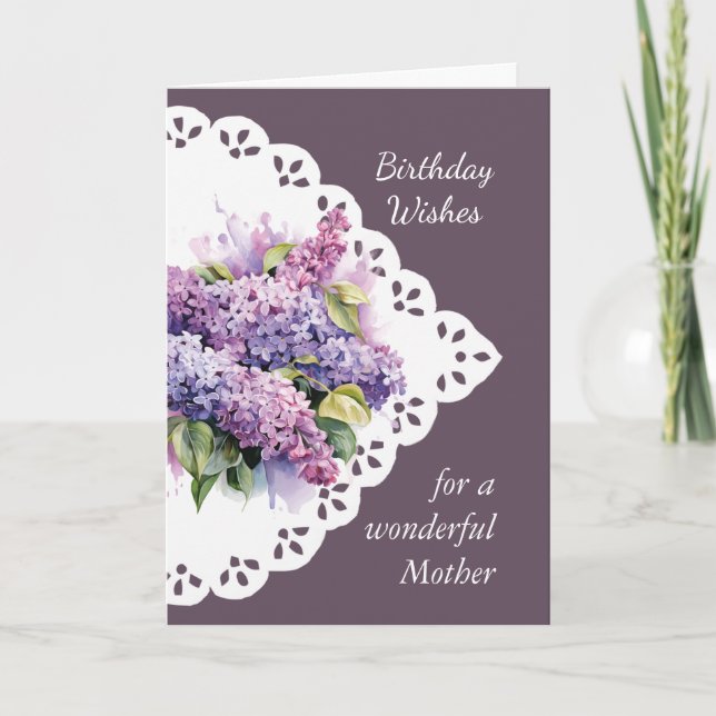  Flower Lilac Bouquet  Mother Mom  Birthday Card (Front)