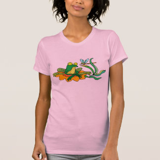 Flower Lilypad Frog Dragonfly T-Shirt