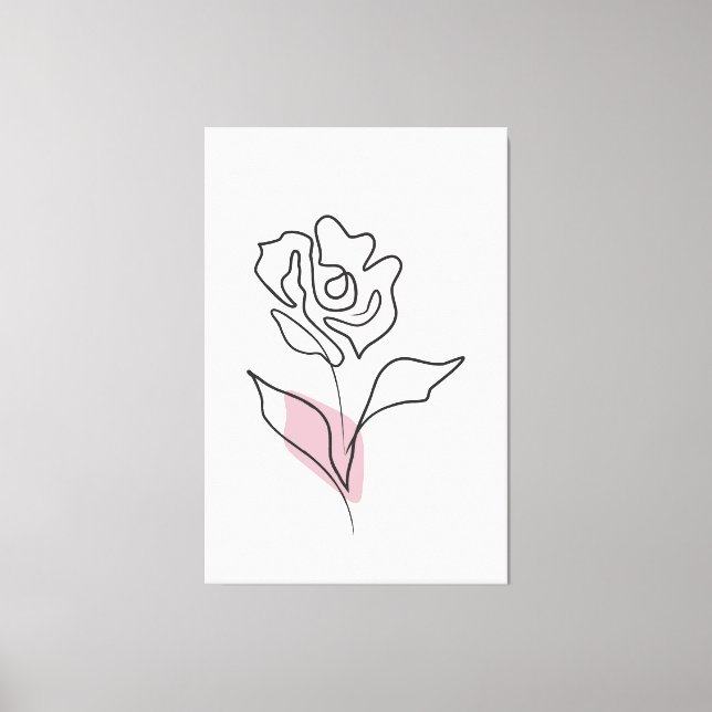Flower line art canvas print (Front)